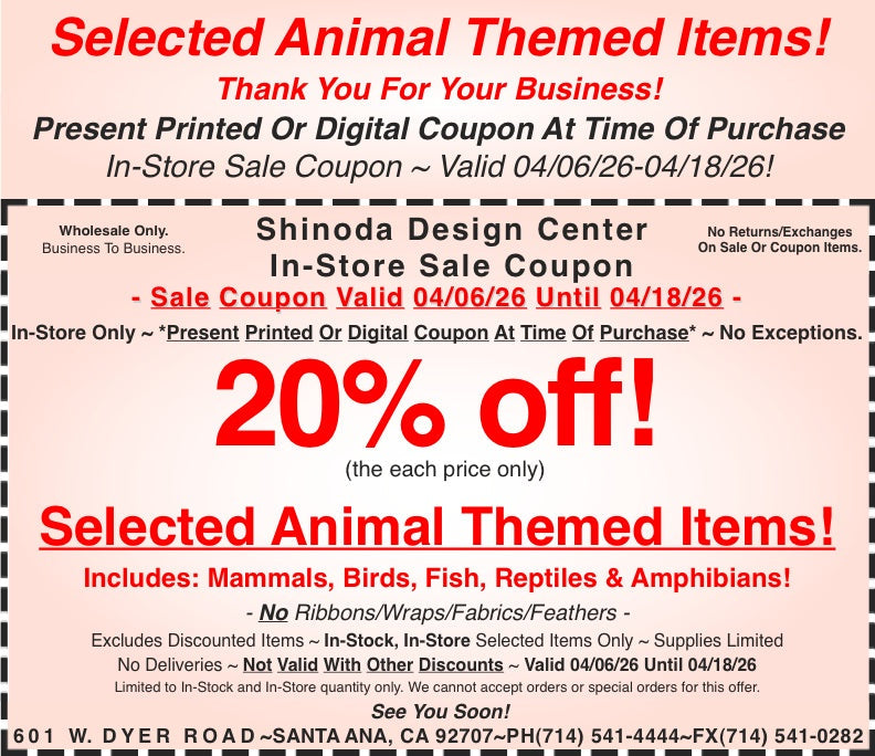 In-Store Coupon: 20%off Selected Animal Themed Items!