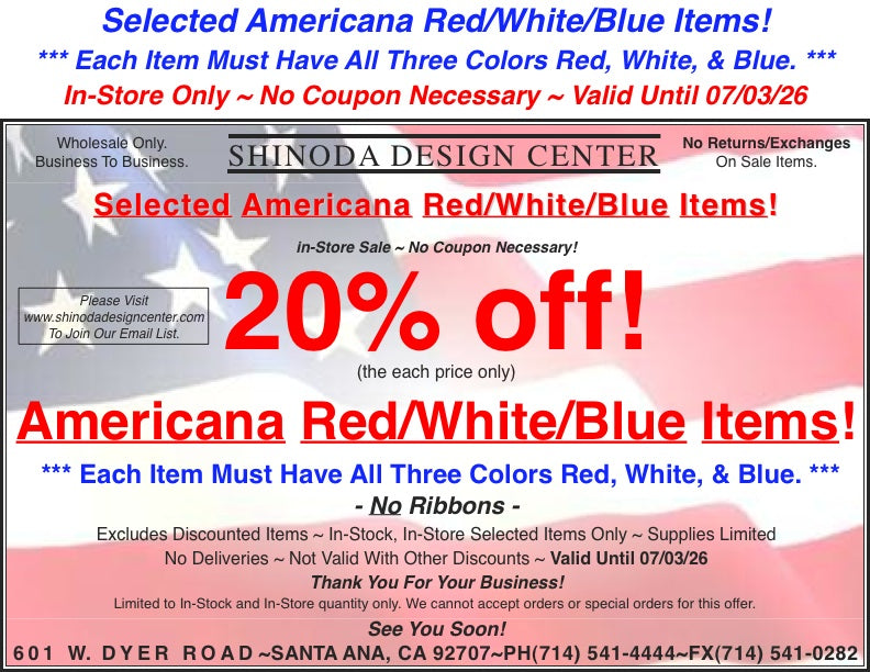 In-Store Special: 20%off Selected Americana!