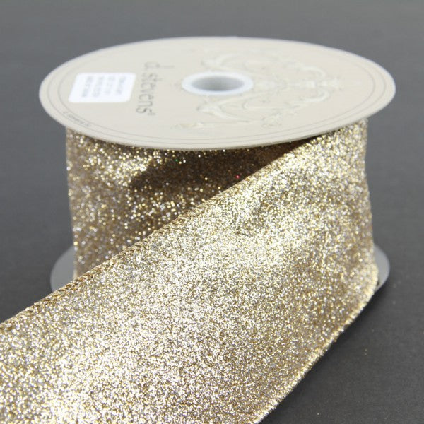 2.5"X10YD GLIT.GLD/SILV RBBN