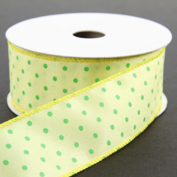 1.5" X 10 YD POLKA DOT SATIN RIBBON
