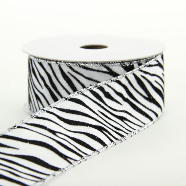 1.5" X 10 YD FLOCKED ZEBRA PRINT RIBBON