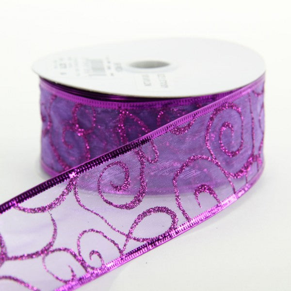 1.5" X 10 YD PURPLE SHEER RIBBON