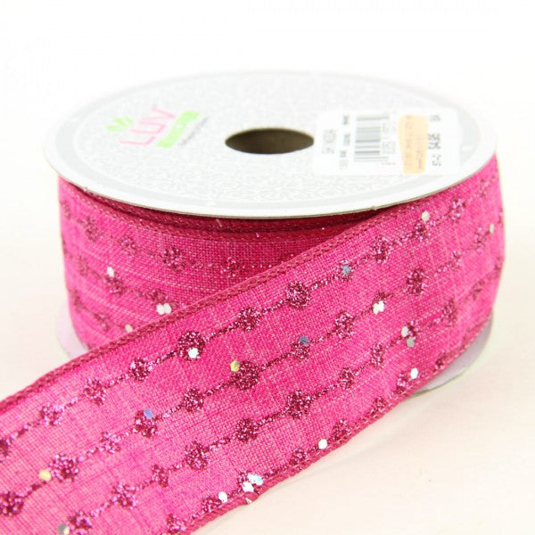 1.5" X 10 YD CANVAS GLITTER DOTS RIBBON