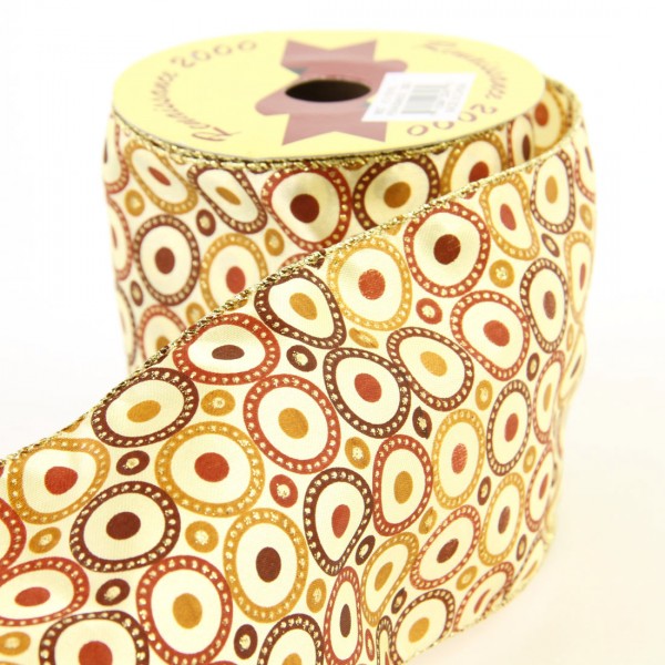 4"X10YD BROWN/BURG.DOTS A4