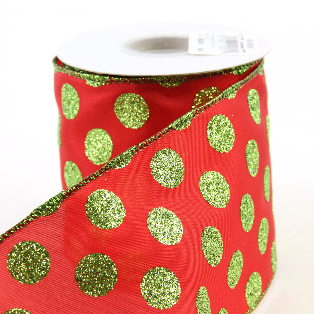 4"X10YD GREEN DOTS GLIT.