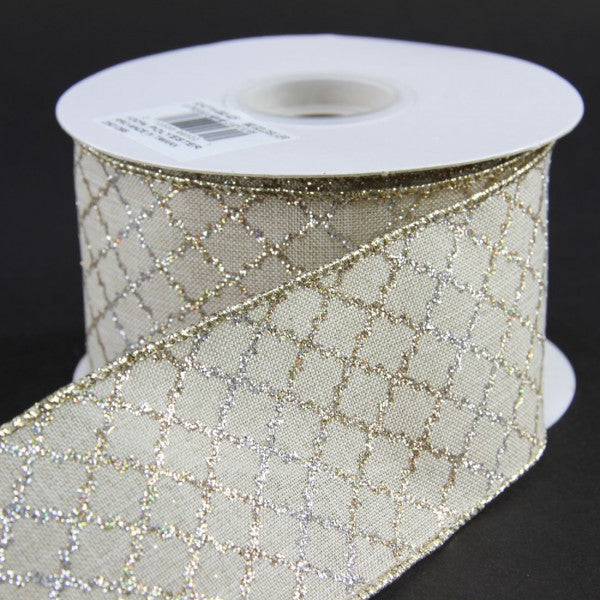 2.5"X10YD LATTICE DUO LINEN