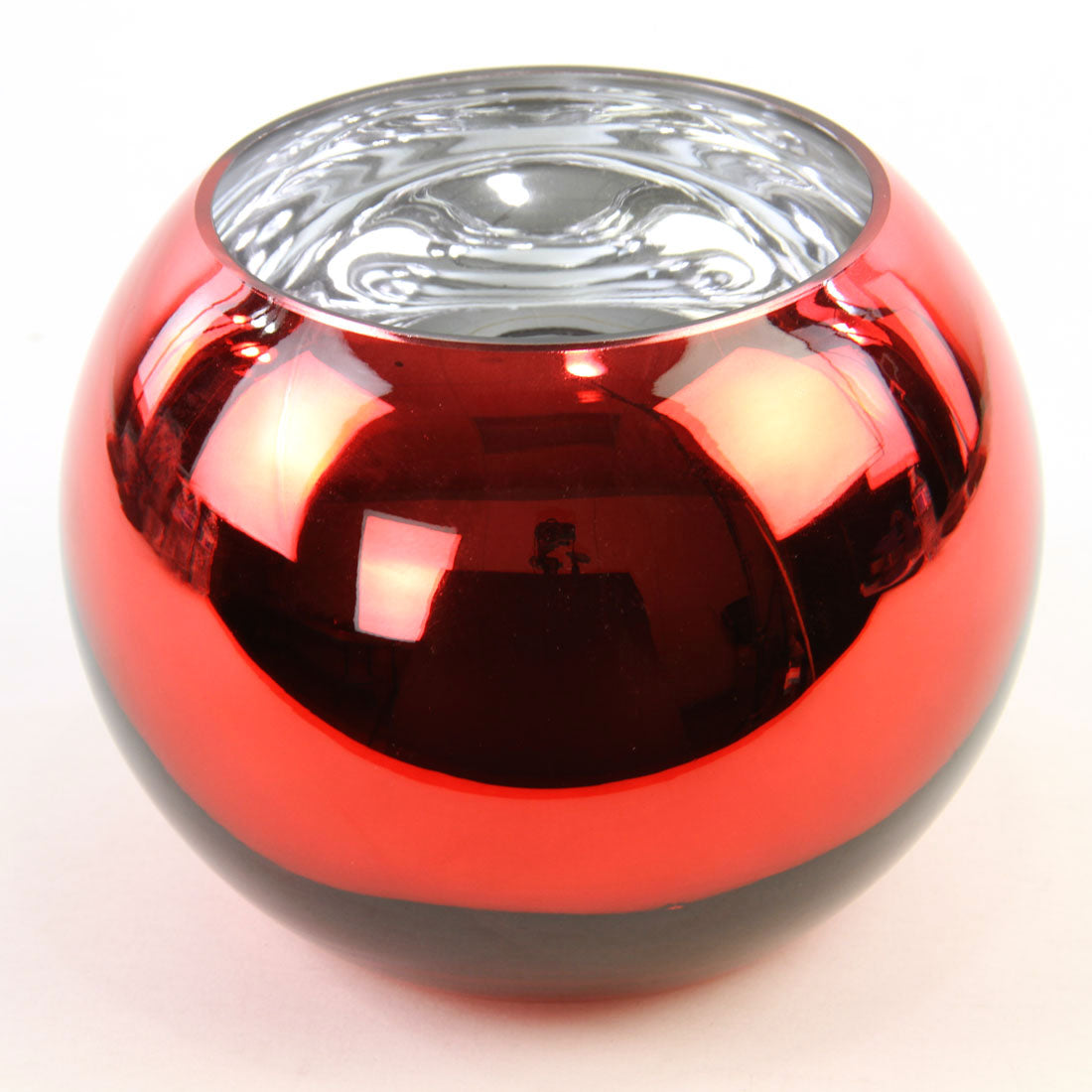 8"X6.5"BUBBLE BOWL VASE RED