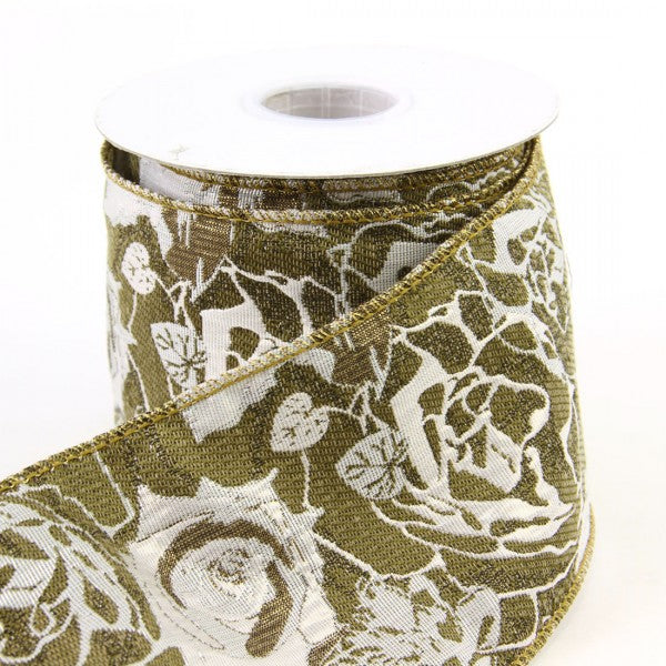 4"X10YD JACQUARD GOLD A25