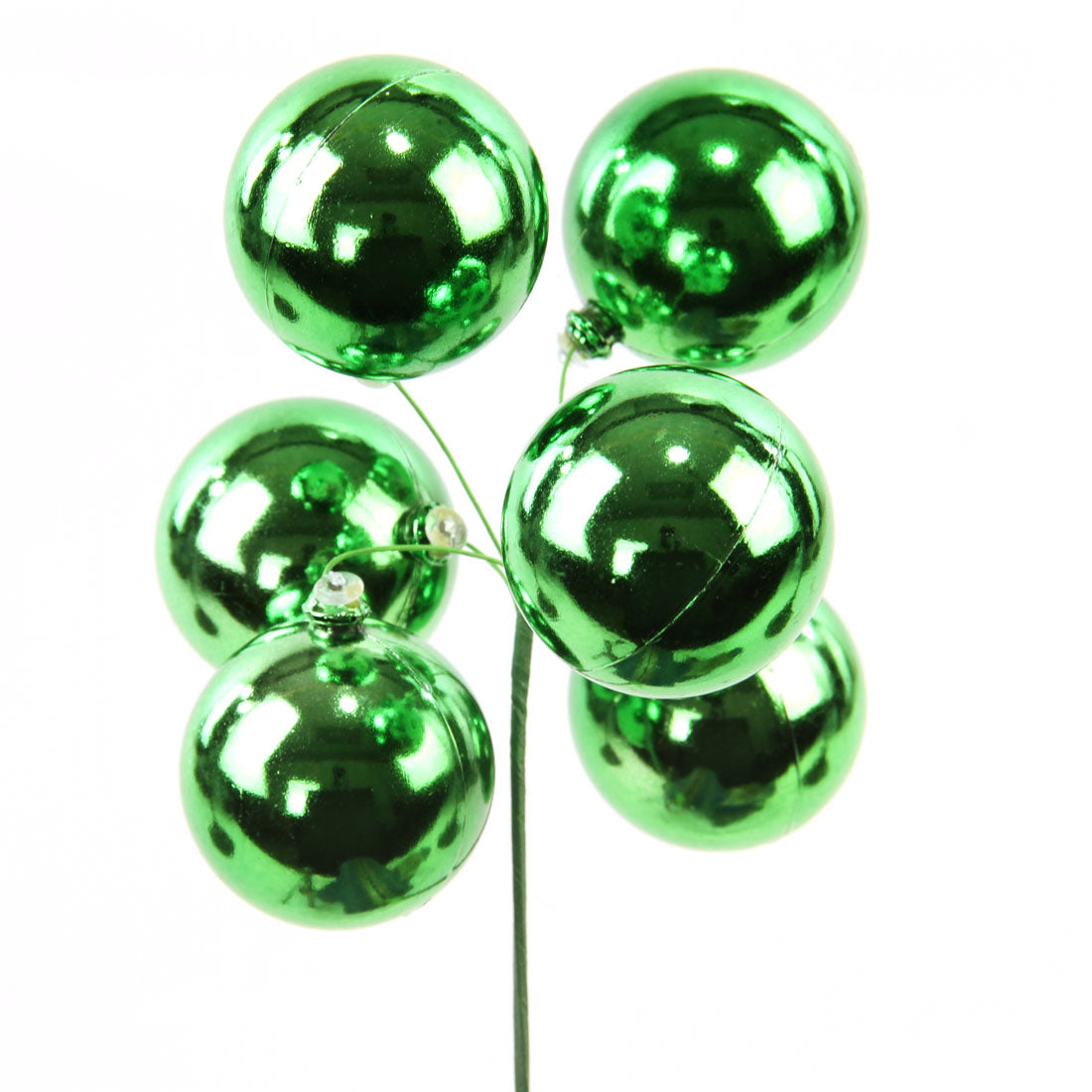 50MM SHINY STEM BALL GREEN