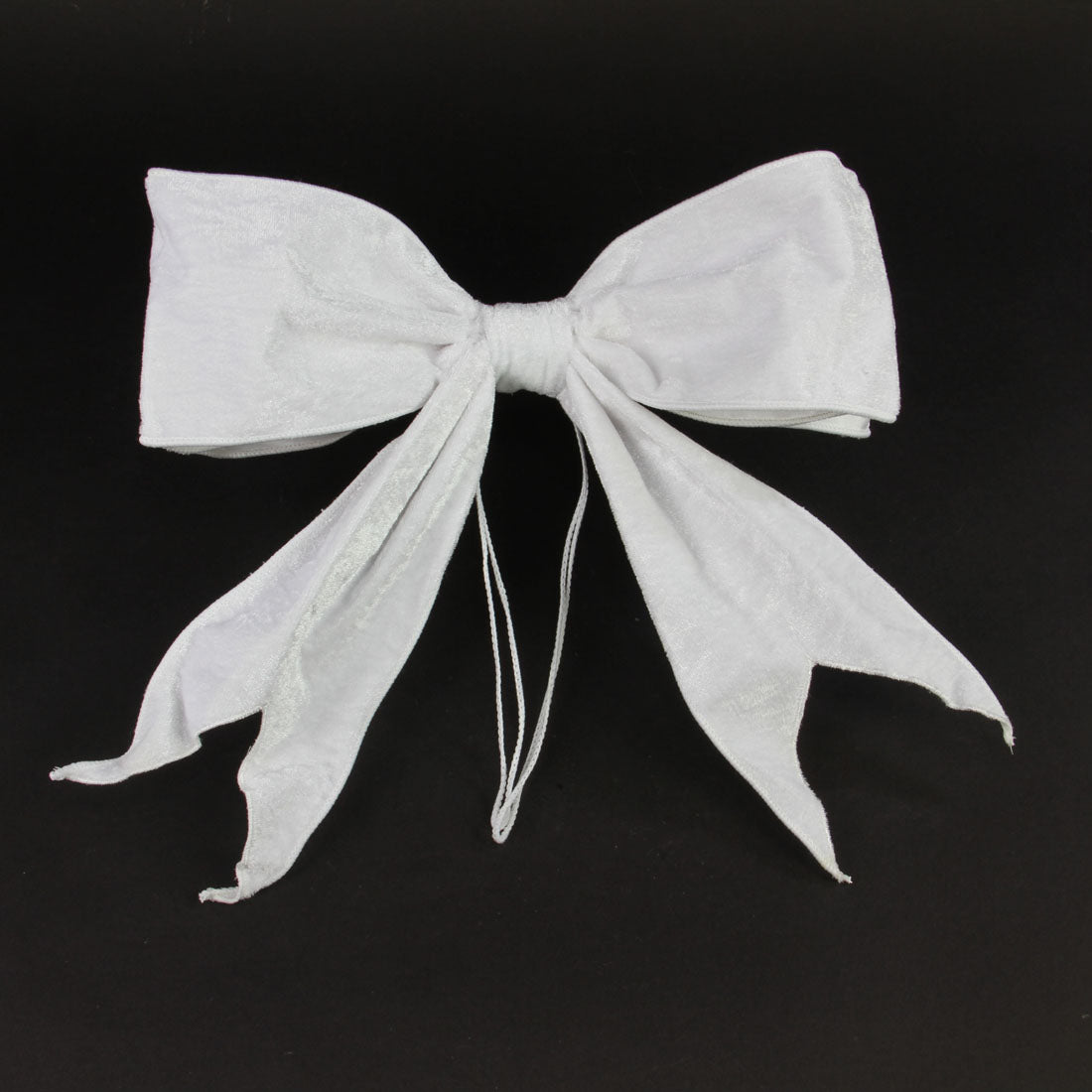 4"X12"VELVET BOWTIE WHITE