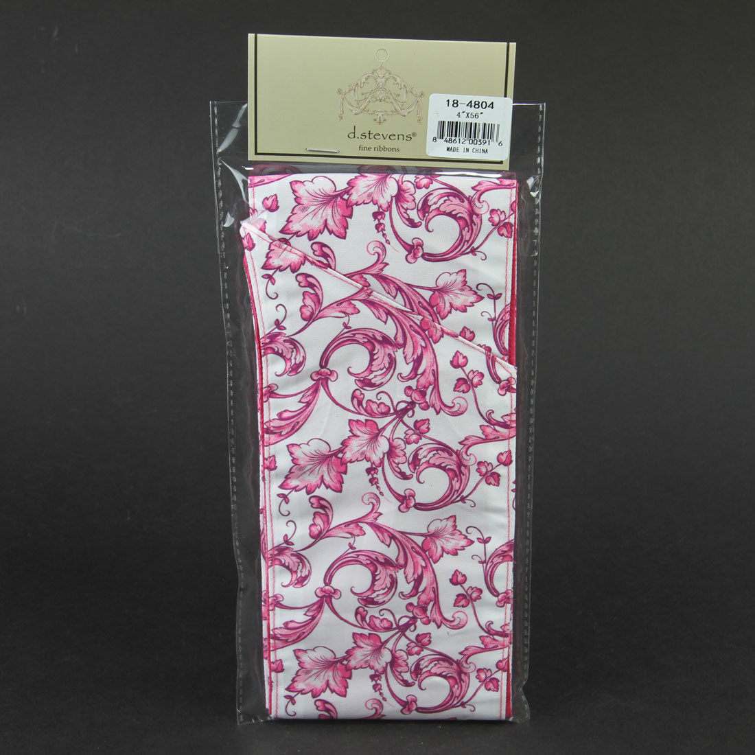4"X56"TAFFETA SASH HT.PINK/WHT