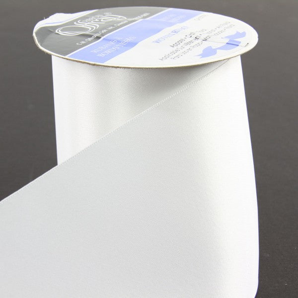#100 DBL.FACE SATIN 20YD WHITE