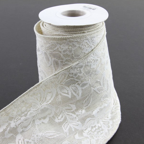 6"X5YD SACKCLOTH W/LACE A25