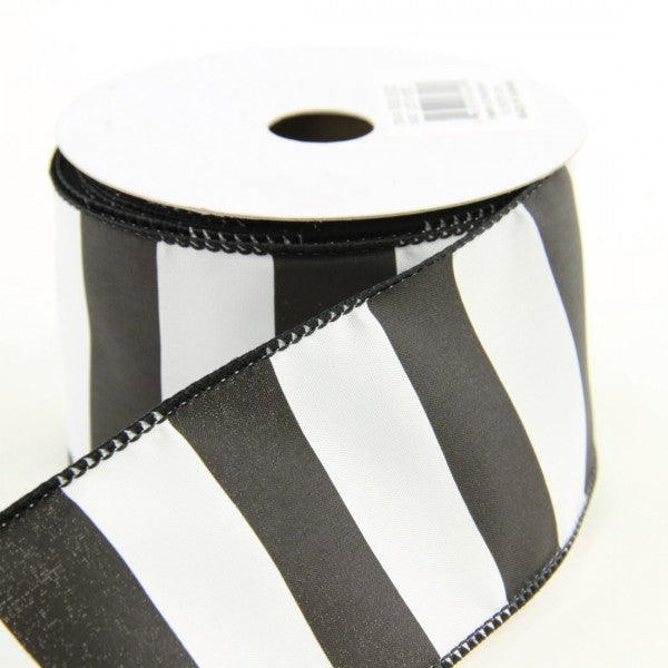 2.5"X10YD WIDE STRIPE WHT/BLK