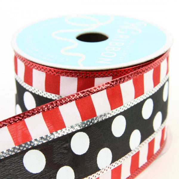 2.5"X10YD POLKA DOT W/STRPS