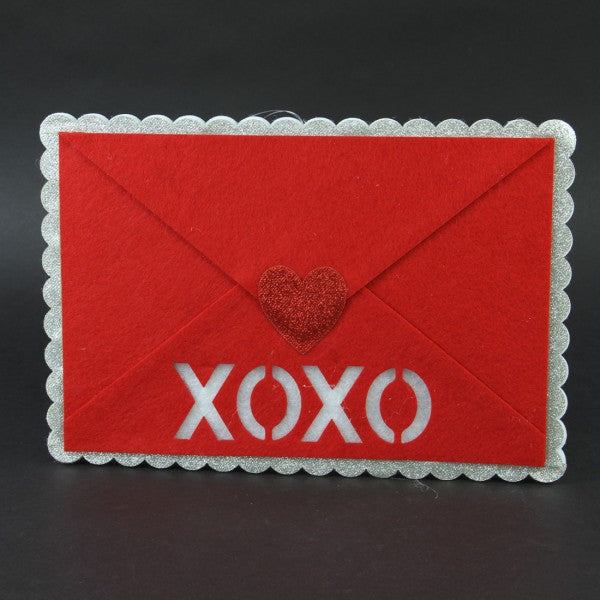 13"FELT/GLIT.XOXO ENVELOPE