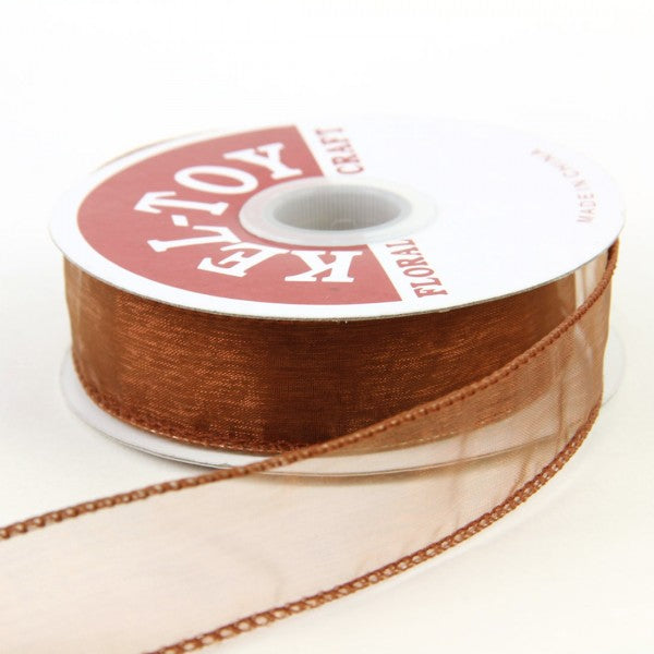 1 INCH X 10 YARD WIRED SHEER RIBBON