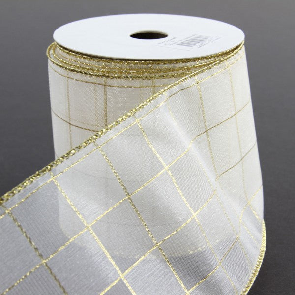 4"X10YD GOLD SQ.CHECK WHT A4