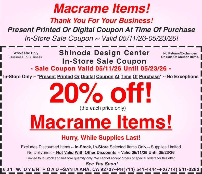 In-Store Coupon: 20%off Macrame Items!