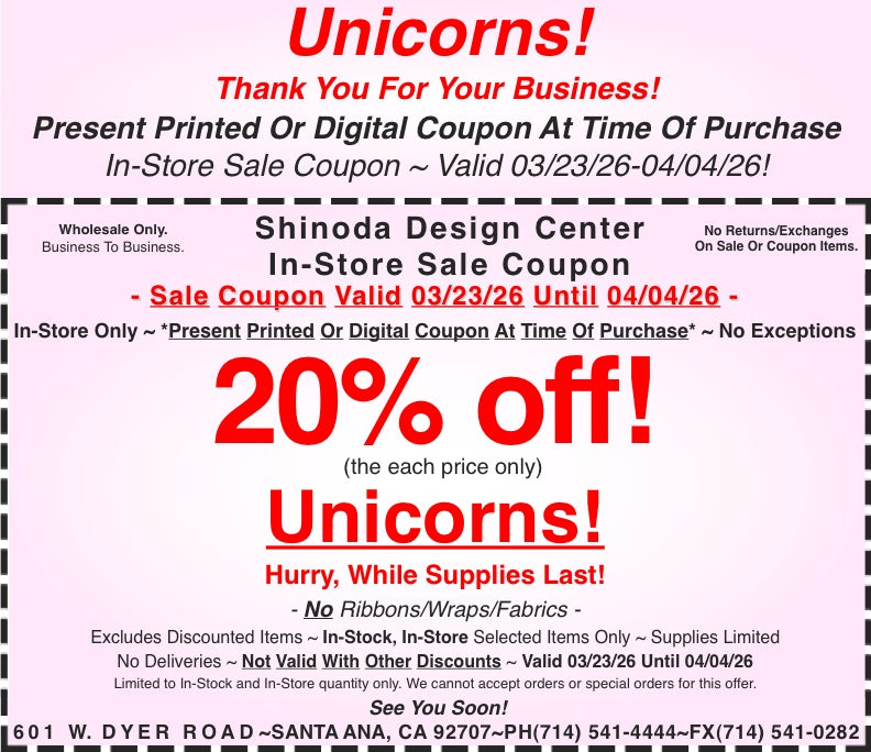 In-Store Coupon: 20%off Selected Unicorns!