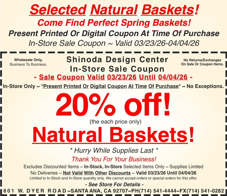In-Store Coupon: 20%off Natural Baskets!