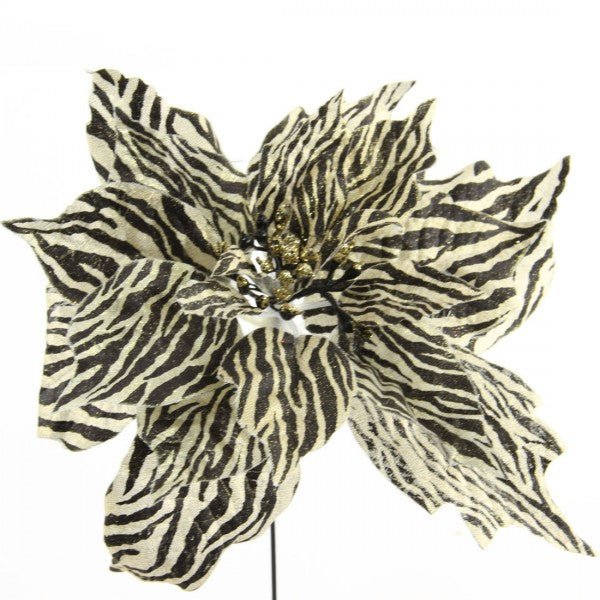 10" ZEBRA POINSETTIA PICK