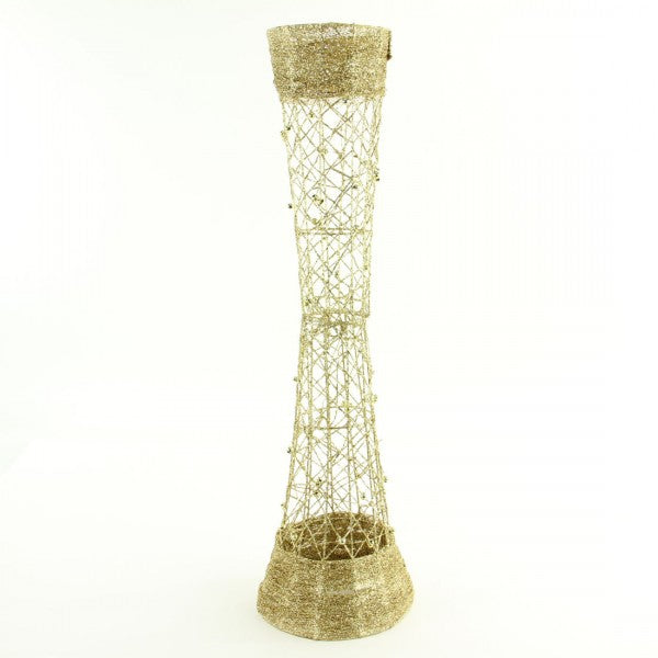 32"GLIT.WIRE VASE GOLD