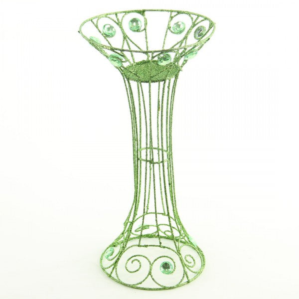 12" GLITTER WIRE CANDLE HOLDER WITH JEWELS