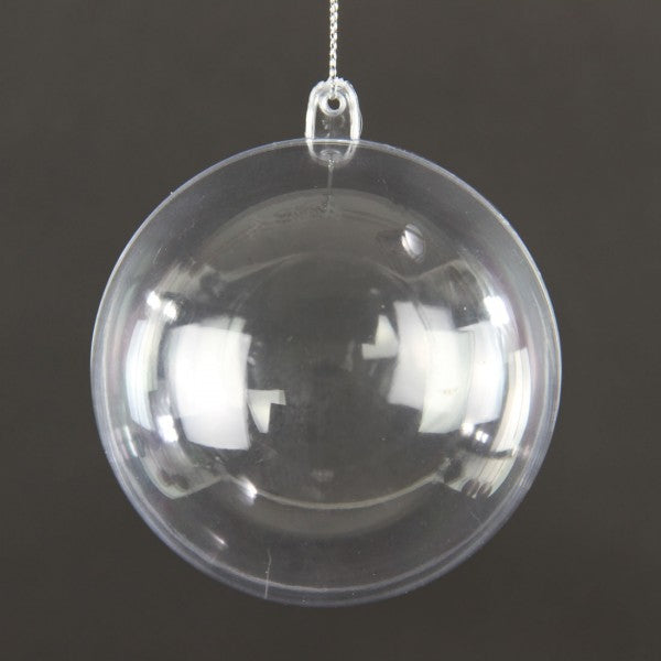 80MM PLST.BALL ORNA CLEAR