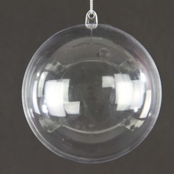 100MM PLST.BALL ORNA CLEAR