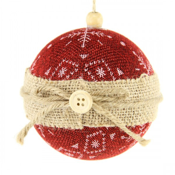 90MM BURLAP BALL ORNAMENT