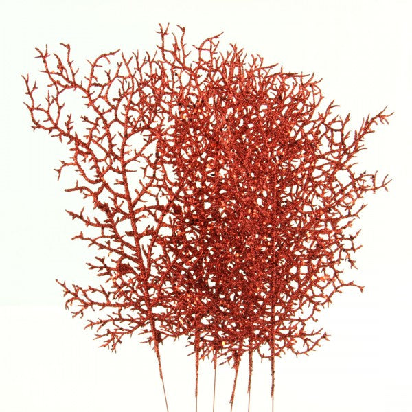 17"PLST CORAL LVS 6PC/BG