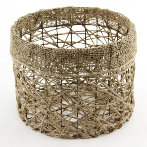 7"BASKET S3 BURLAP