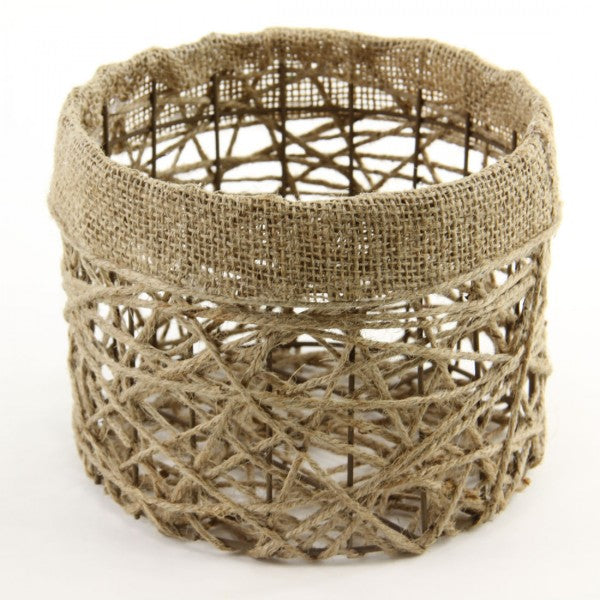 6"BASKET S2 BURLAP