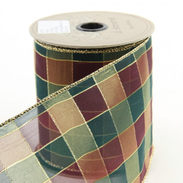 4"X10YD GLD MET.CHECK D4