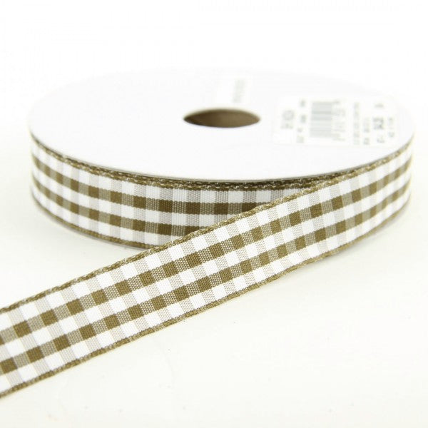 5/8"X25YD GINGHAM BROWN A4
