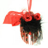 3"RESIN/FAB HAT ORN W/FTHR A6