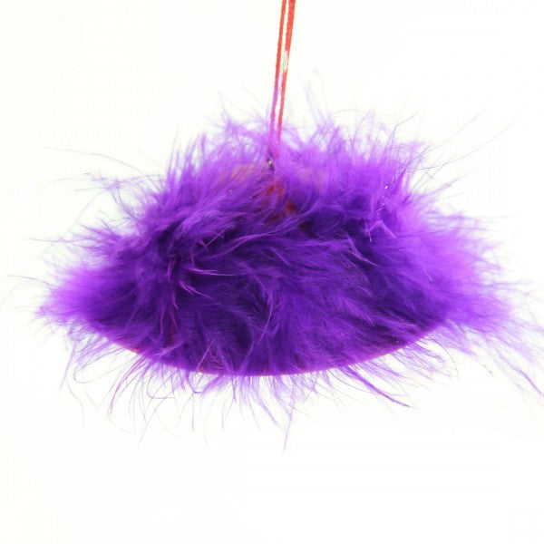 3"RED HAT W/PURPLE FEATHER A5