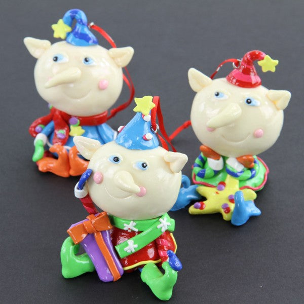 4"CLAY DOUGH ELF ORN ASST A5
