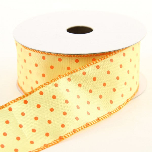 1.5" X 10 YD POLKA DOT SATIN RIBBON