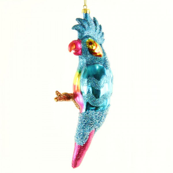 6.75"GLASS PARROT ORN A4