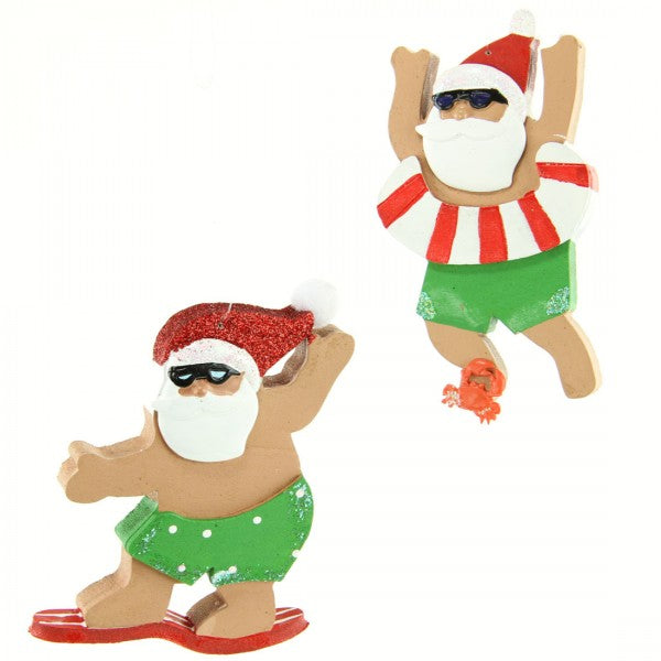 2.75-5" BEACH SANTA ORNA ASST