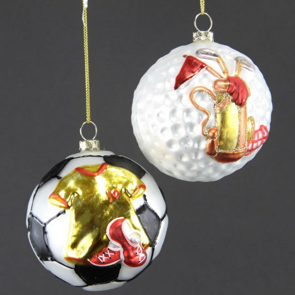3.5"GLASS SPORT BALL ORN A25