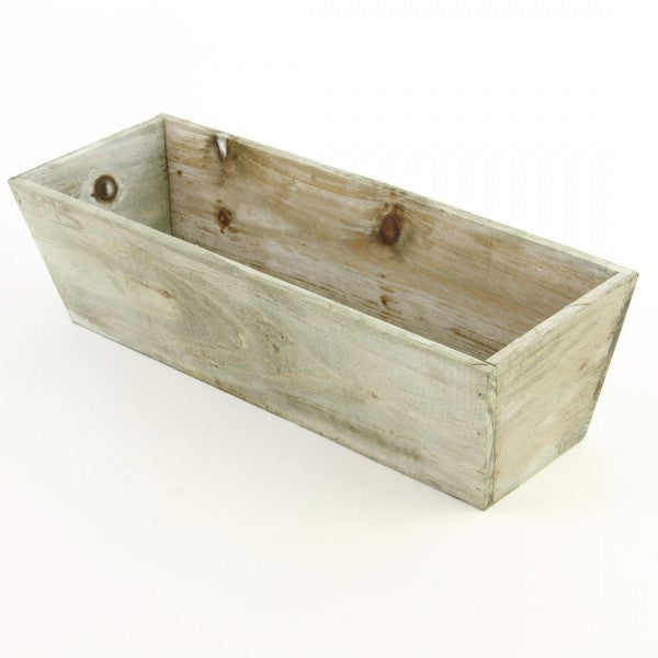 16"L MED.WOOD BOX WHITE