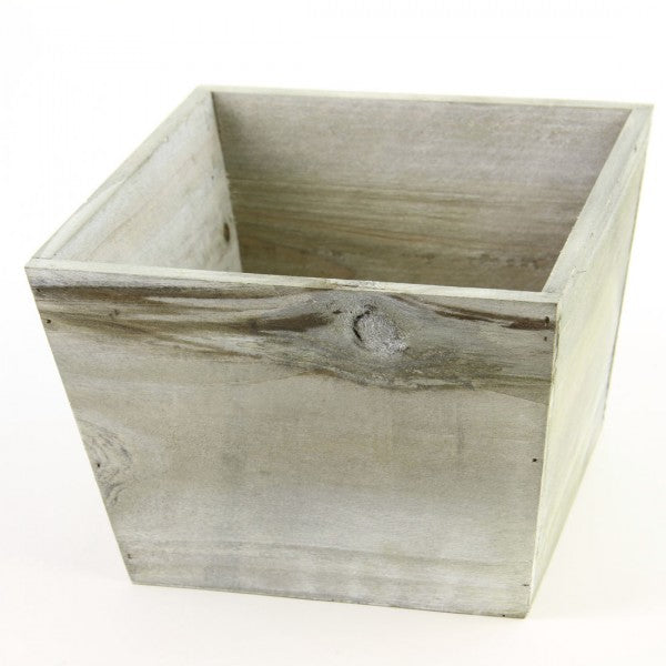LG SQUARE WOOD BOX WHITE