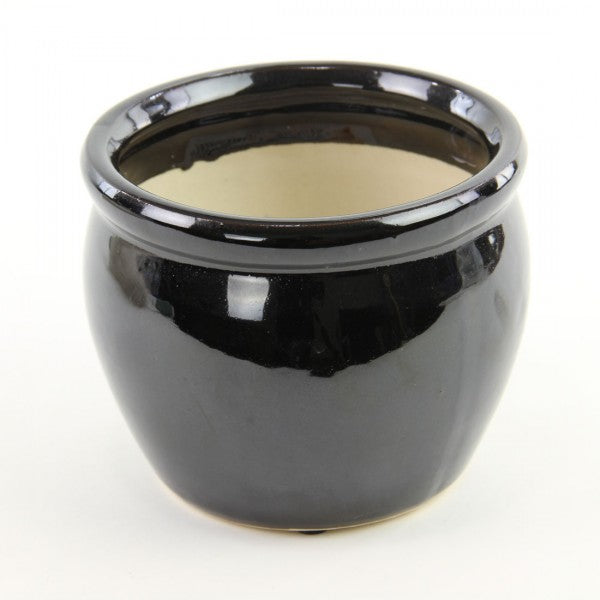 4"CLASSIC CERAMIC POT BLACK