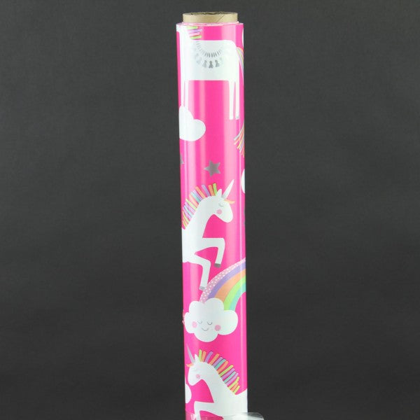 26"X25'UNICORNS ON PINK WRAP