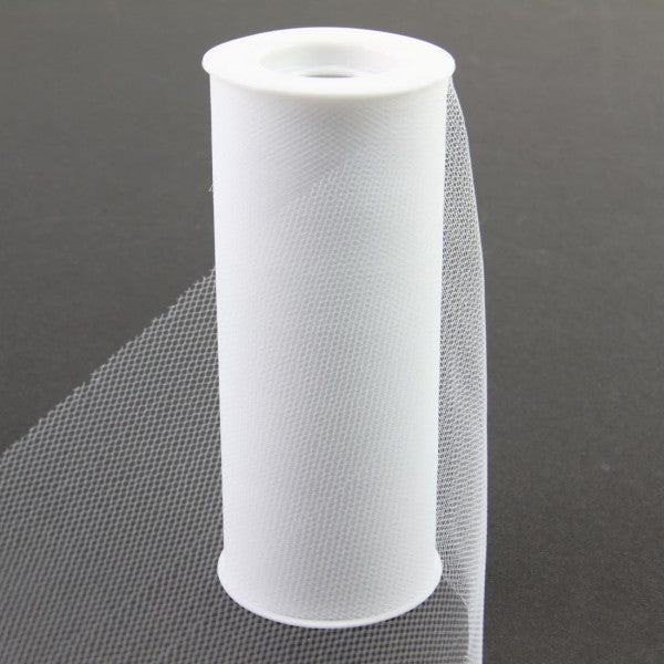 6"X25YD TULLE WHITE