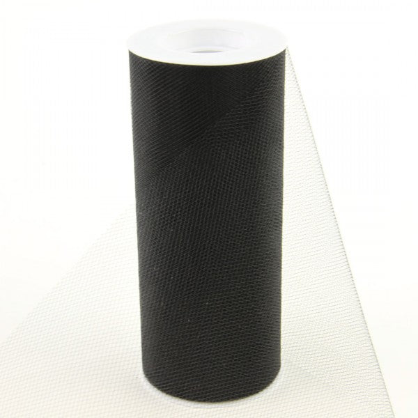 6"X25YD TULLE BLACK