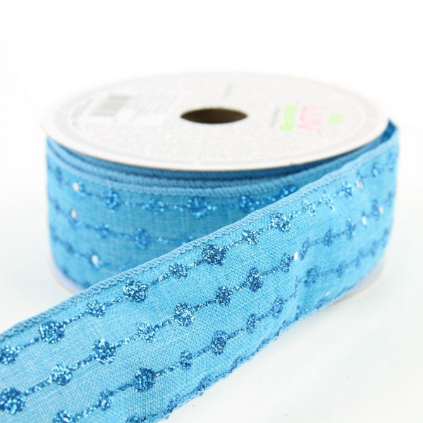 1.5" X 10YD CANVAS GLITTER DOTS RIBBON